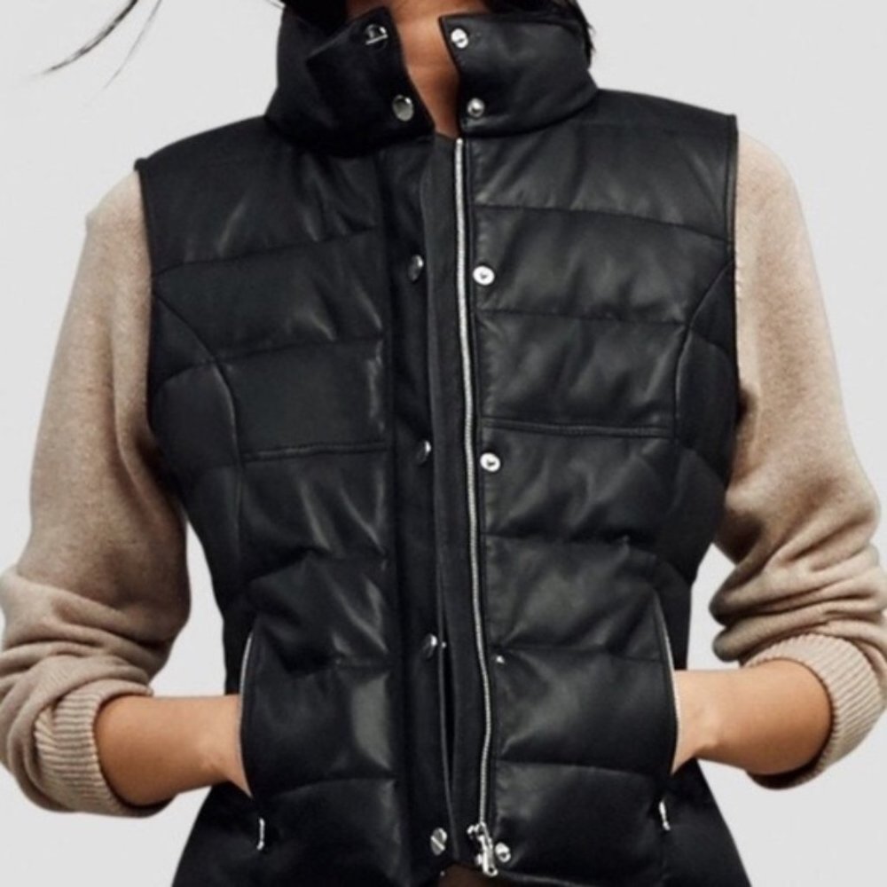 100% Genuine Leather Kenneth Cole Puffer Vest